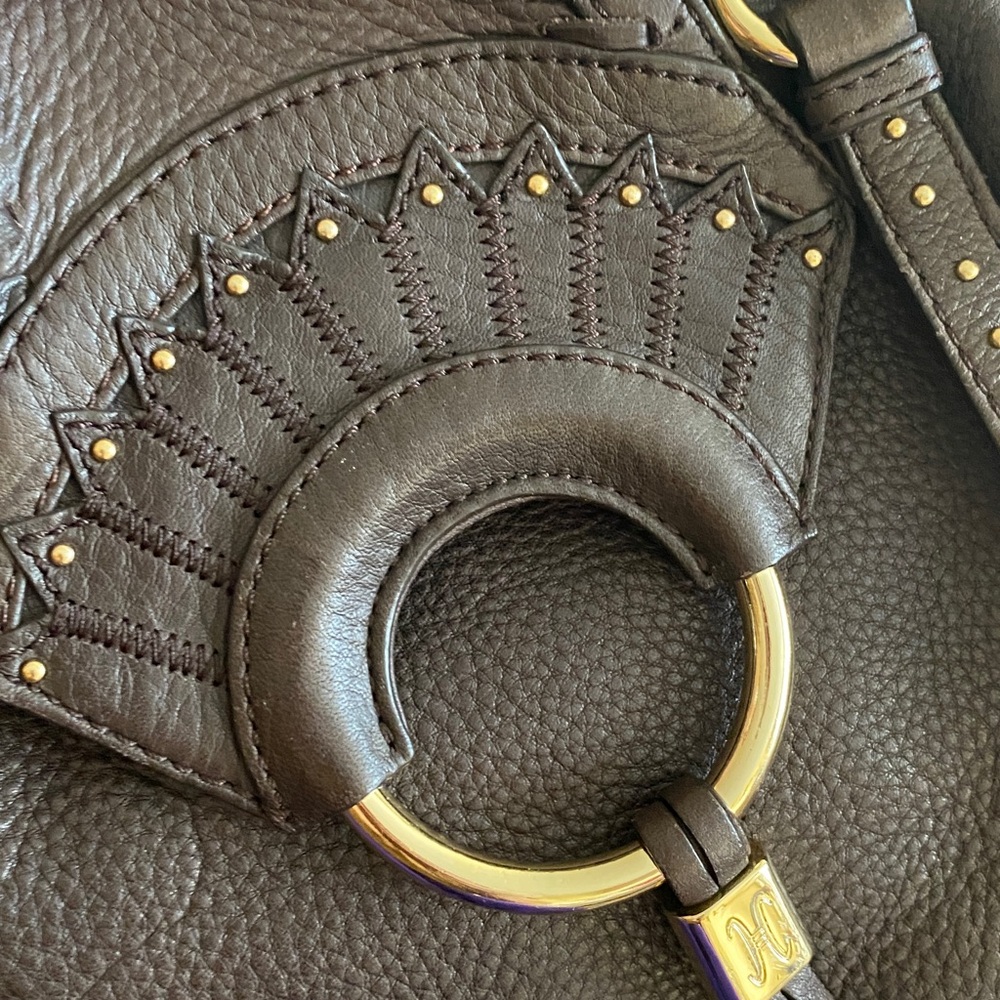 COLE HAAN Collection C06 Gorgeous Brown Leather Handbag, braided strap - Picture 3 of 16